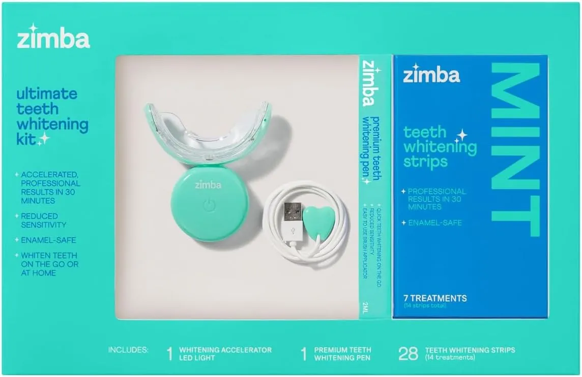 New Zimba Ultimate Whitening Kit | Cordless LED Accelerator Light, Whitening Strips, and Whitenig Pen