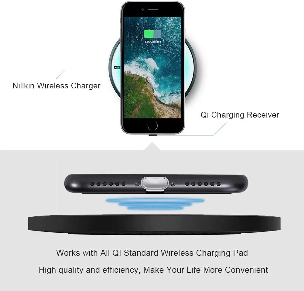 Nillkin Qi Receiver USB C, Thin Wireless Charging Receiver, Type C Wireless Charger Receiver for Galaxy Note 8 Pro/A50/A70/A10s/Xiaomi Note 8/Huawei P30 and Other Type-C Android Phones(Long Version)