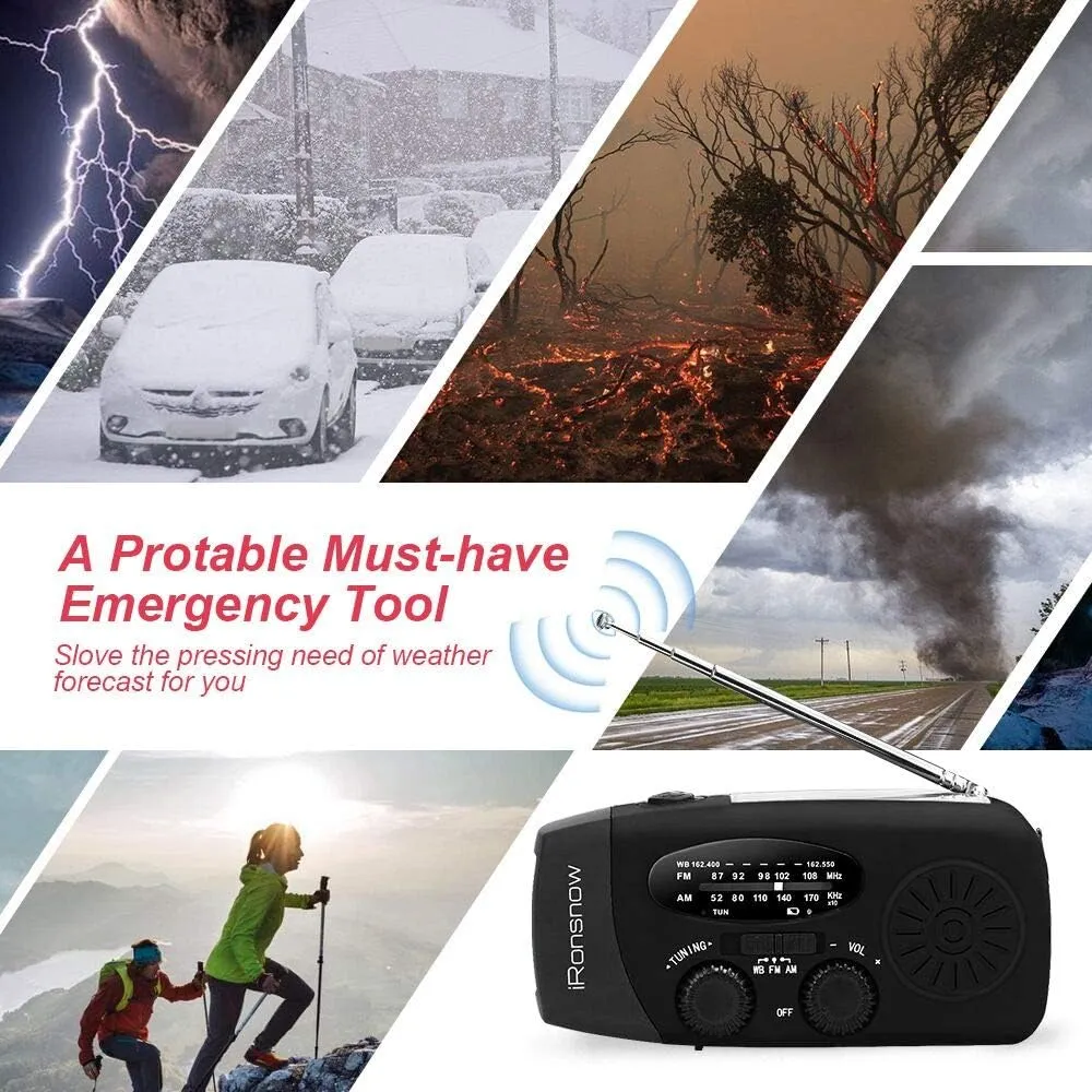 NOAA Emergency Radio - Rechargeable / Hand Crank / Solar