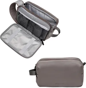 (Not Made In China) Toiletry Bag For Men, Travel Organizer, Men's Dopp Kit, Waterproof Shaving Bag for Toiletries and Accessories, Interior Compartments and Pockets (Gray)