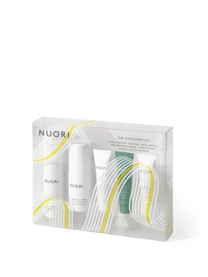NUORI Discovery Kit | 5 Products, Including Vital Unifier, Vital Foaming Cleanser, Clarity Mask, The One Face Cream & Supreme Moisture Mask, For All Skin Types