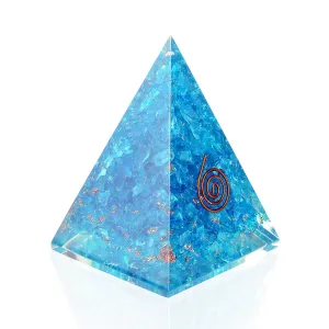 Orgone Pyramid with healing crystal and Stones- Aquamarine Orgone Energy Generator Nubian Pyramid for Spiritual Healing, Meditaion, Reiki Gifts, Office and Home Decor