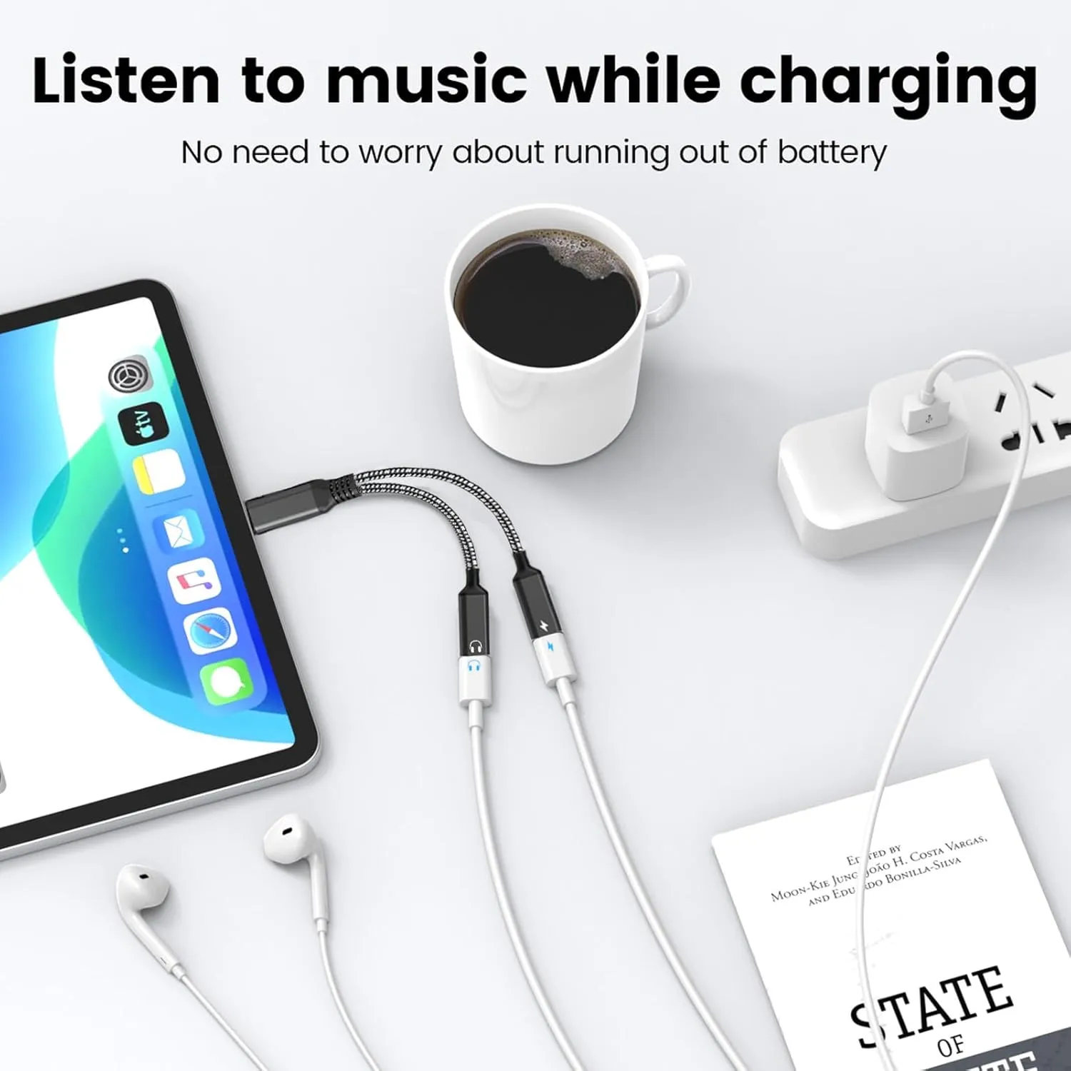 Orisell USB C Splitter, 2-in-1 USB C Headphone Adapter Audio Dongle Cable with PD 60W Charging Port Compatible with Pixel 2 3 4,Galaxy S23 S22 S21 S20, iPhone 16/15 More (2 Pack)