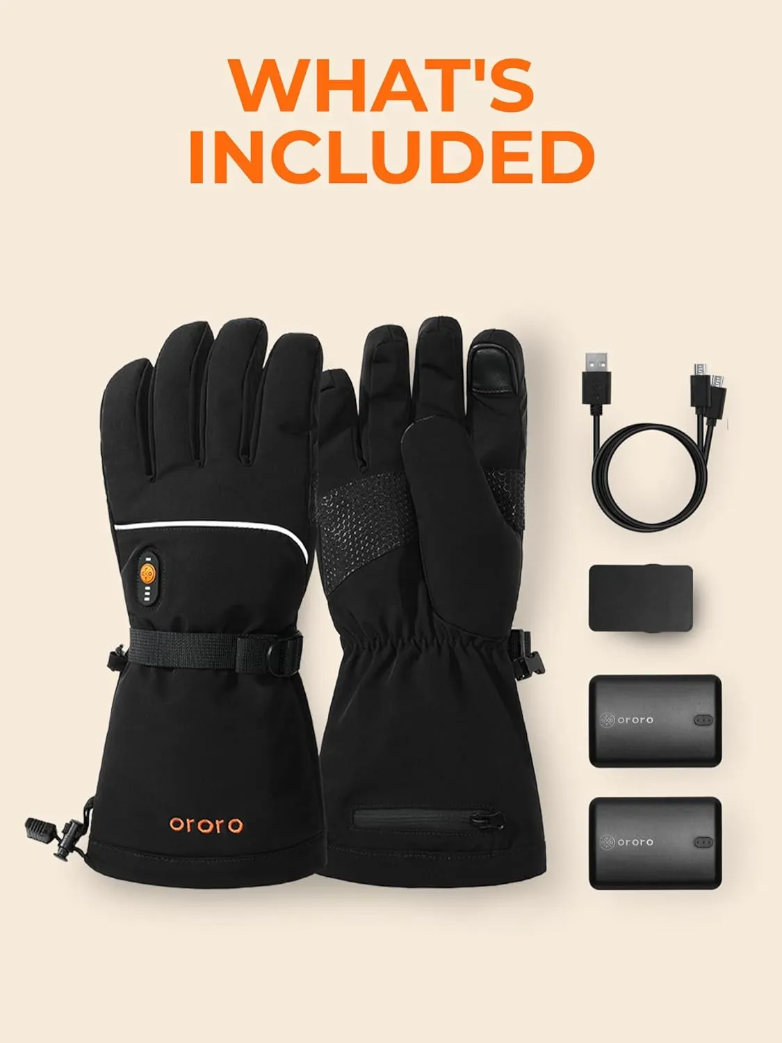 ORORO Heated Gloves for Women and Men, Rechargeable Heated Motorcycle Ski Gloves (Charger Not Included)