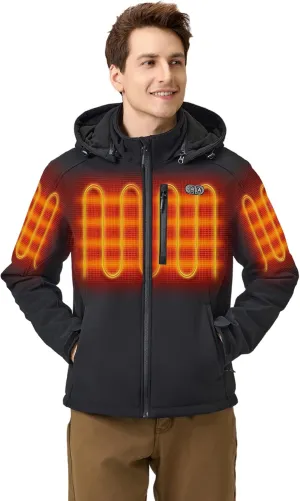 ORORO Men's 5 Heat Zones Dual Control Heated Jacket, Heated Coat Heating Jacket with Battery (Charger Not Included)
