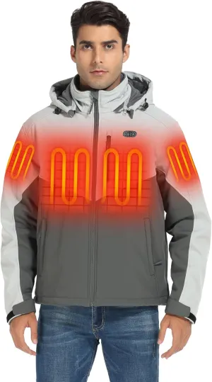 ORORO Men's 5 Heat Zones Dual Control Heated Jacket, Heated Coat Heating Jacket with Battery (Charger Not Included)