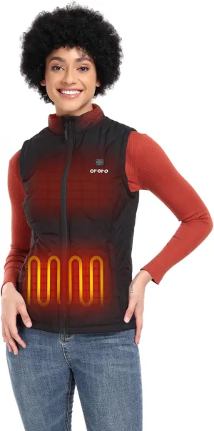 ORORO Quilted Heated Vest for Women, Lightweight Quilted Heating Vest with Battery (Charger Not Included)