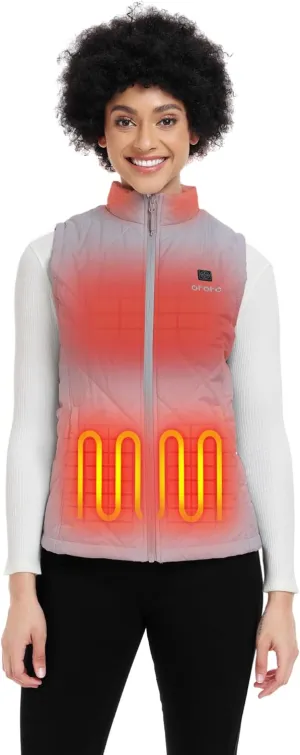 ORORO Quilted Heated Vest for Women, Lightweight Quilted Heating Vest with Battery (Charger Not Included)
