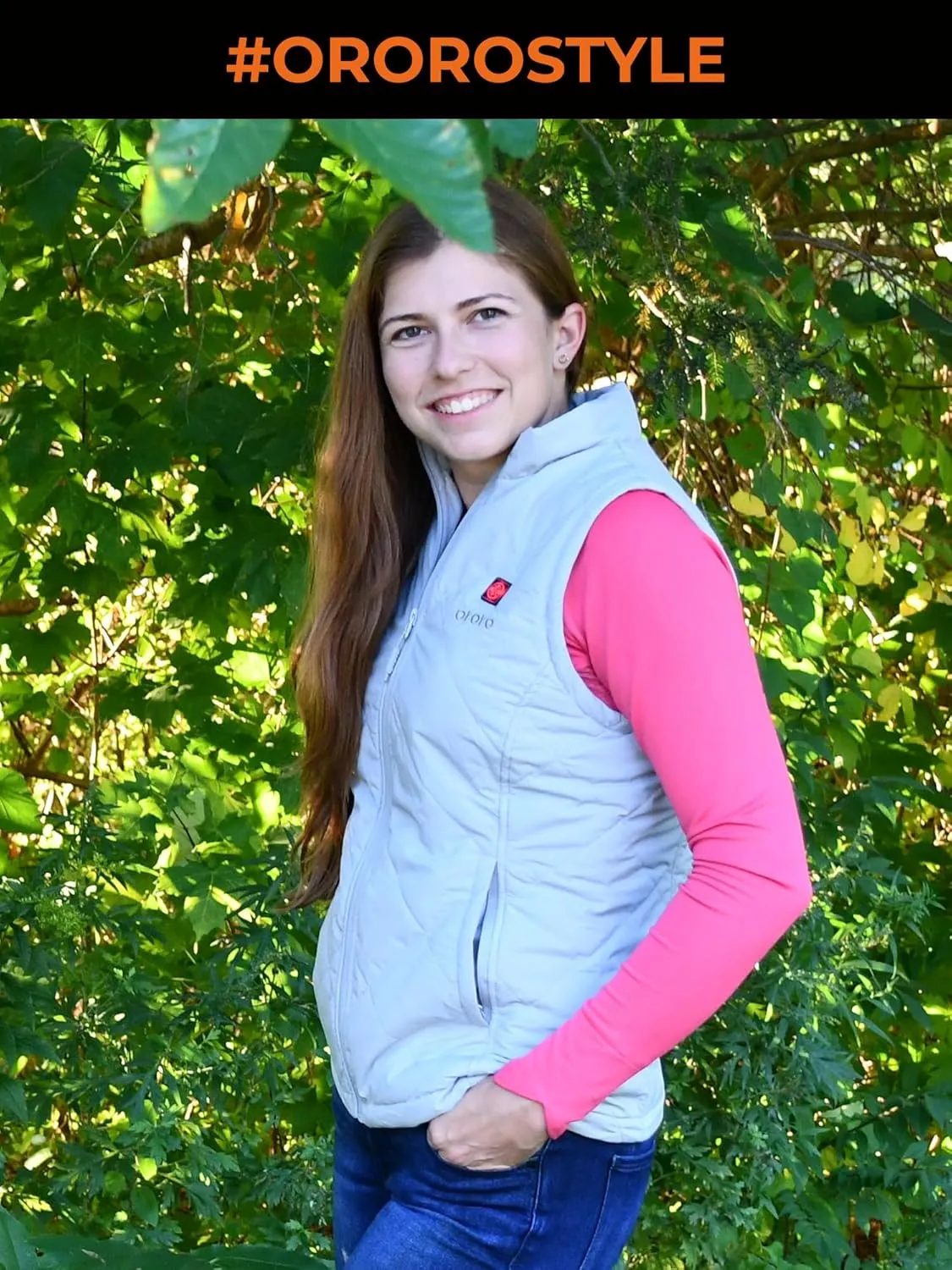ORORO Quilted Heated Vest for Women, Lightweight Quilted Heating Vest with Battery (Charger Not Included)