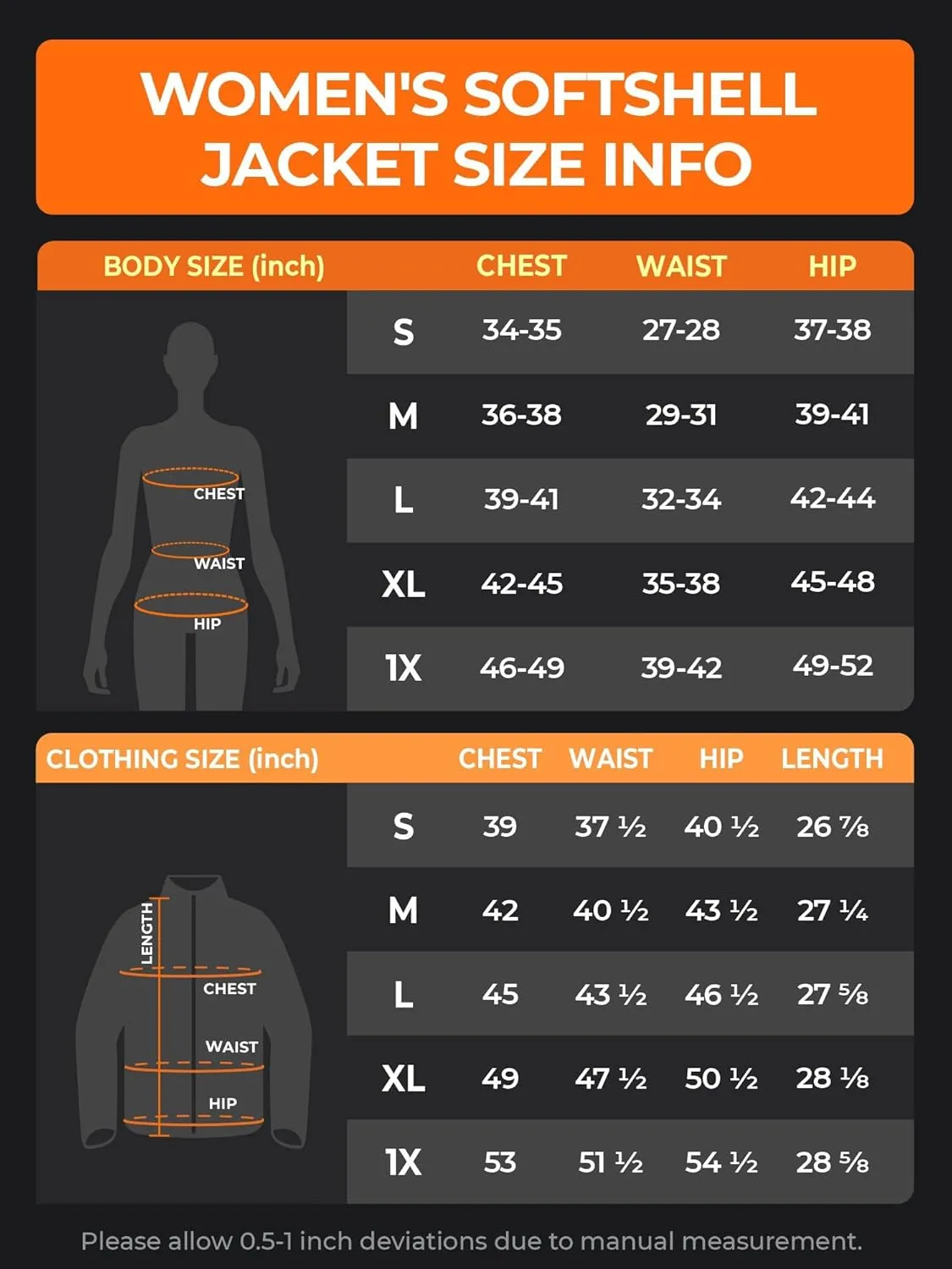 ORORO Women's 5 Heat Zones Softshell Heated Jacket with Battery, Fleece Lined Heated Jacket (Charger Not Included)