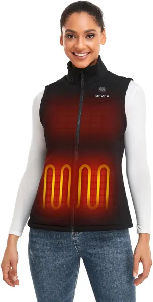 ORORO Women's Heated Fleece Vest with Battery, Lightweight Heating Vest Fleece (Charger Not Included)
