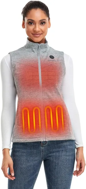 ORORO Women's Heated Fleece Vest with Battery, Lightweight Heating Vest Fleece (Charger Not Included)