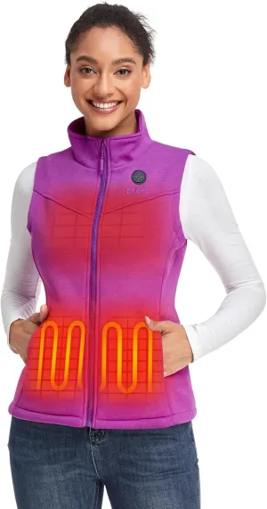 ORORO Women's Heated Fleece Vest with Battery, Lightweight Heating Vest Fleece (Charger Not Included)