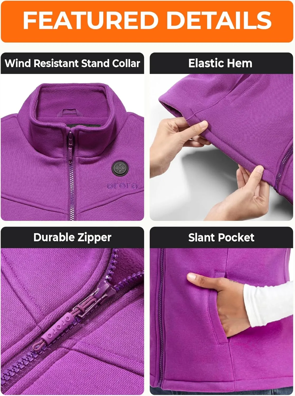 ORORO Women's Heated Fleece Vest with Battery, Lightweight Heating Vest Fleece (Charger Not Included)