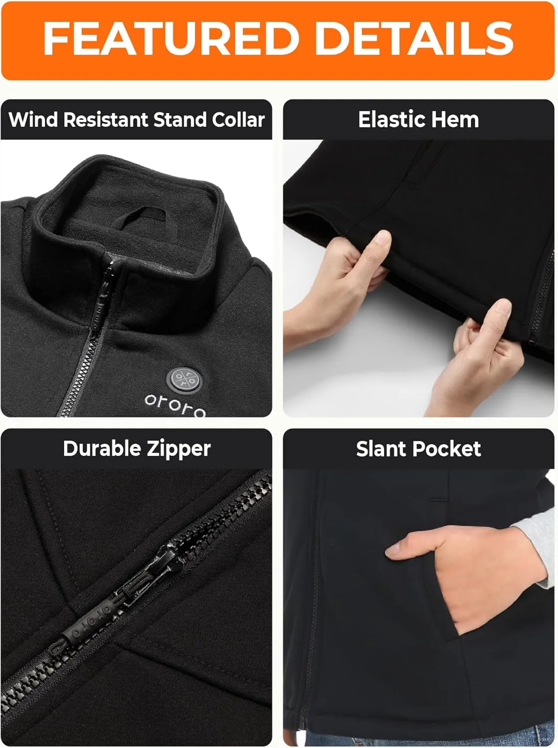 ORORO Women's Heated Fleece Vest with Battery, Lightweight Heating Vest Fleece (Charger Not Included)