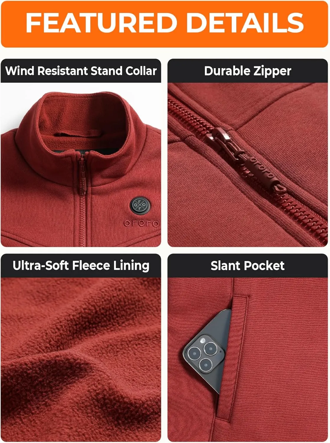 ORORO Women's Heated Fleece Vest with Battery, Lightweight Heating Vest Fleece (Charger Not Included)