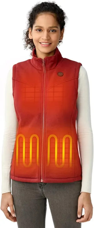 ORORO Women's Heated Fleece Vest with Battery, Lightweight Heating Vest Fleece (Charger Not Included)