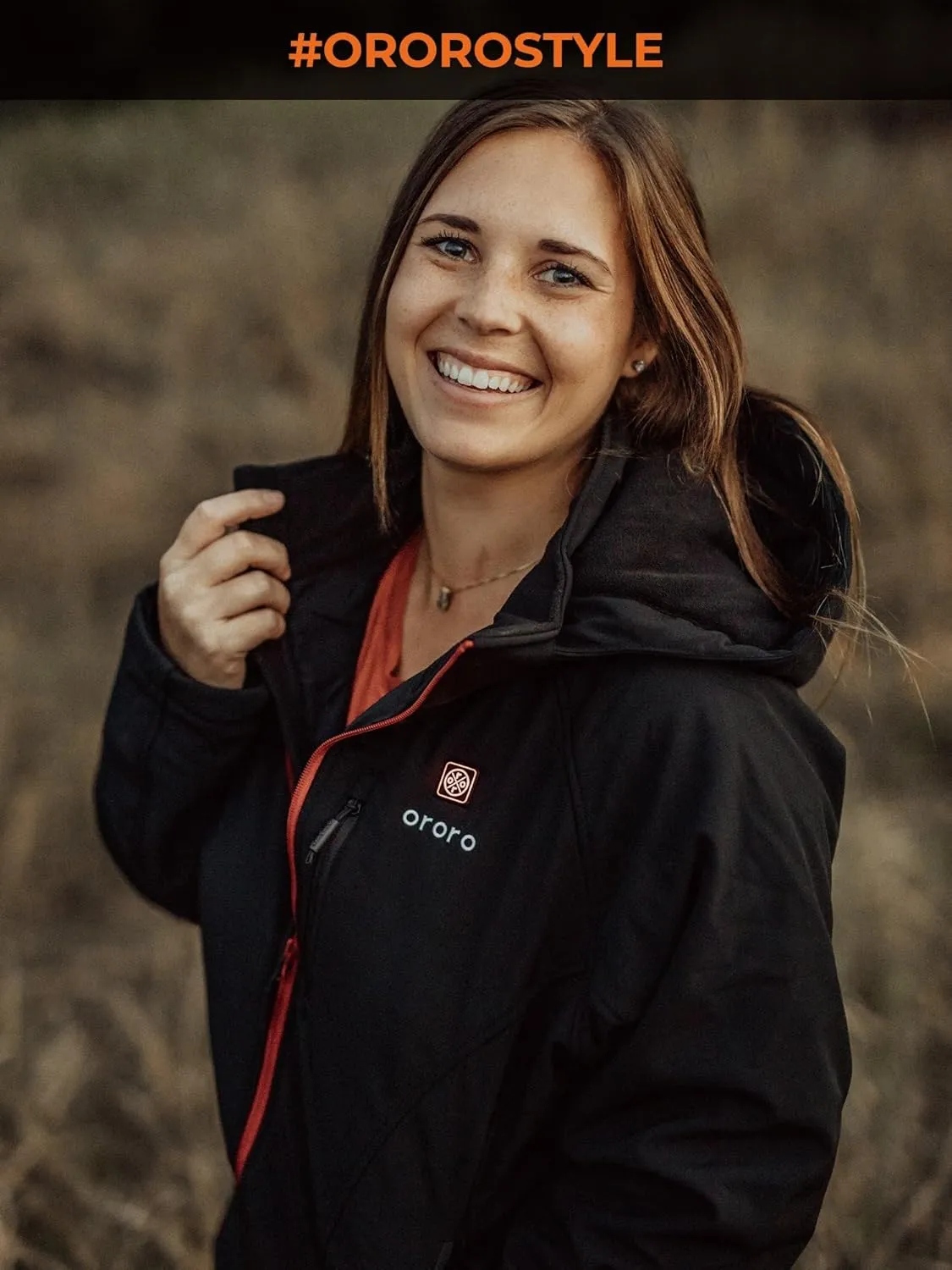 ORORO Women's Heated Jacket with Heated Collar, 4 Heat Zones Heated Coat with Battery (Charger Not Included)