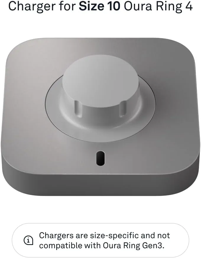 Oura Ring 4 Charger - Size 10 - Charging Dock and USB-C Cable - Charges Oura Ring 4 up to 8 Days