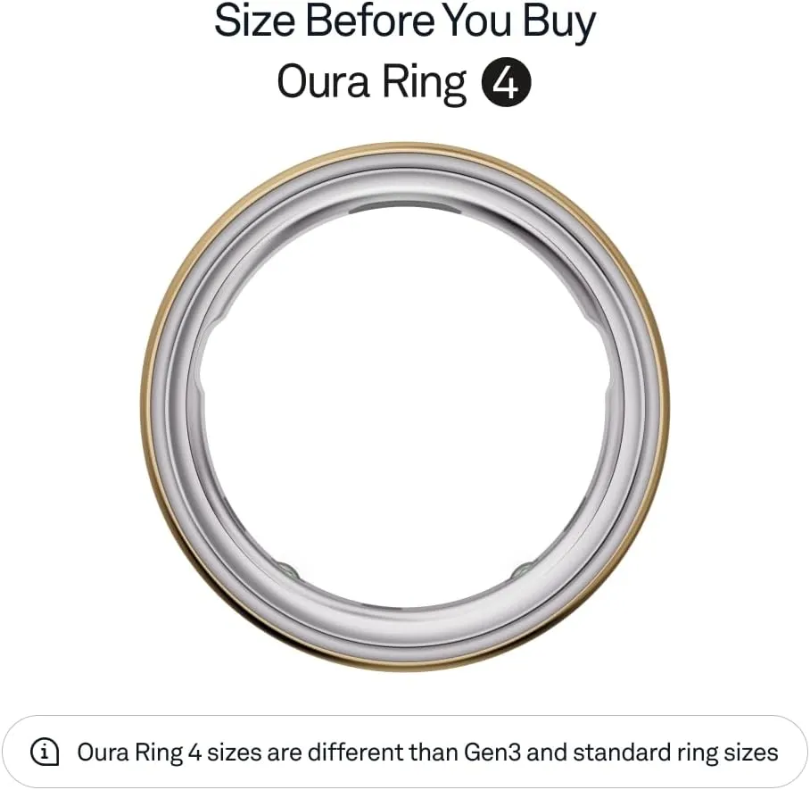 Oura Ring 4 - Gold - Size 9 - Smart Ring - Size First with Oura Ring 4 Sizing Kit - Sleep Tracking Wearable - Heart Rate - Fitness Tracker - Up to 8 Days of Battery Life