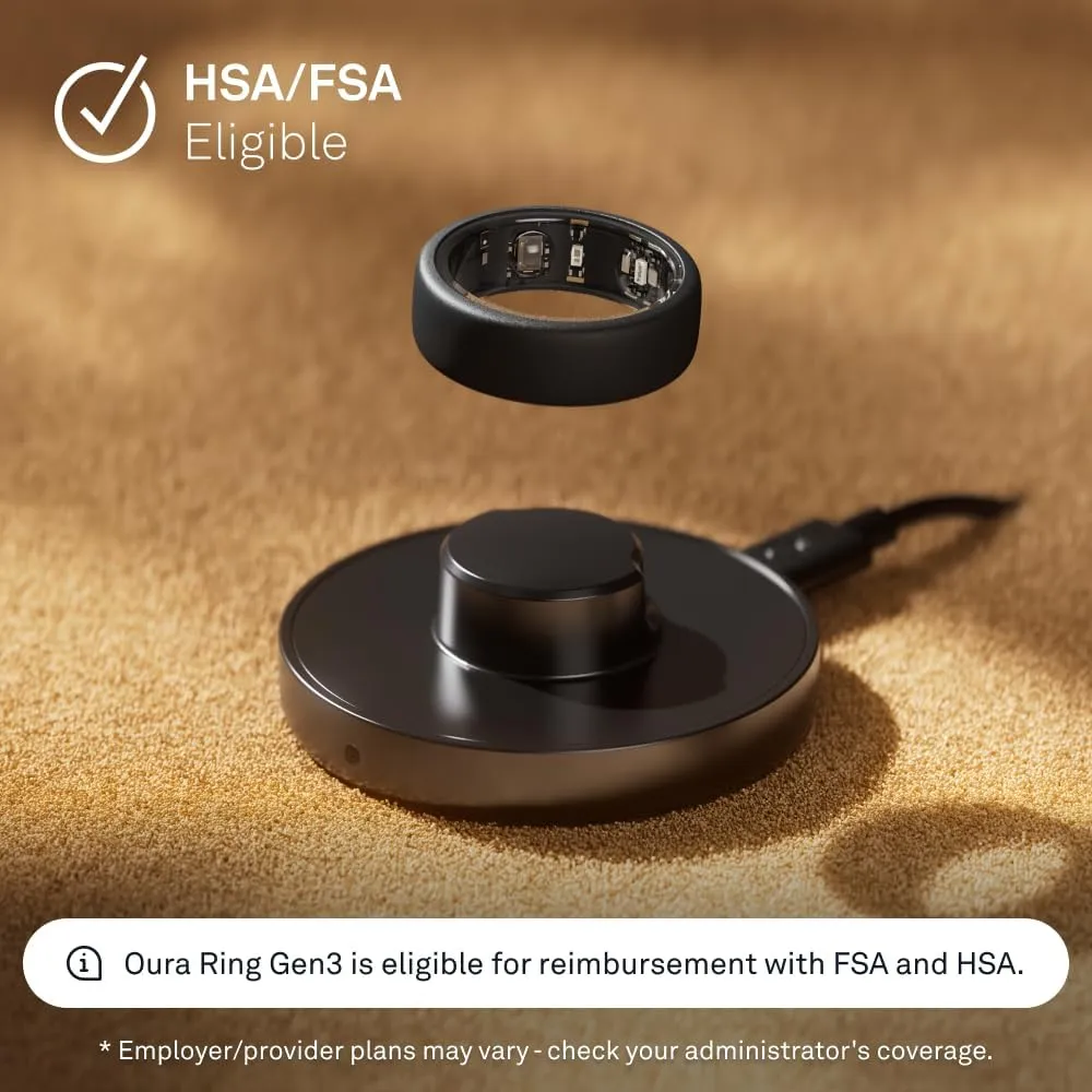Oura Ring Gen3 Charger - Size 7 - Full Battery Charge in 60-80 Minutes - Charging Dock and USB-C Cable