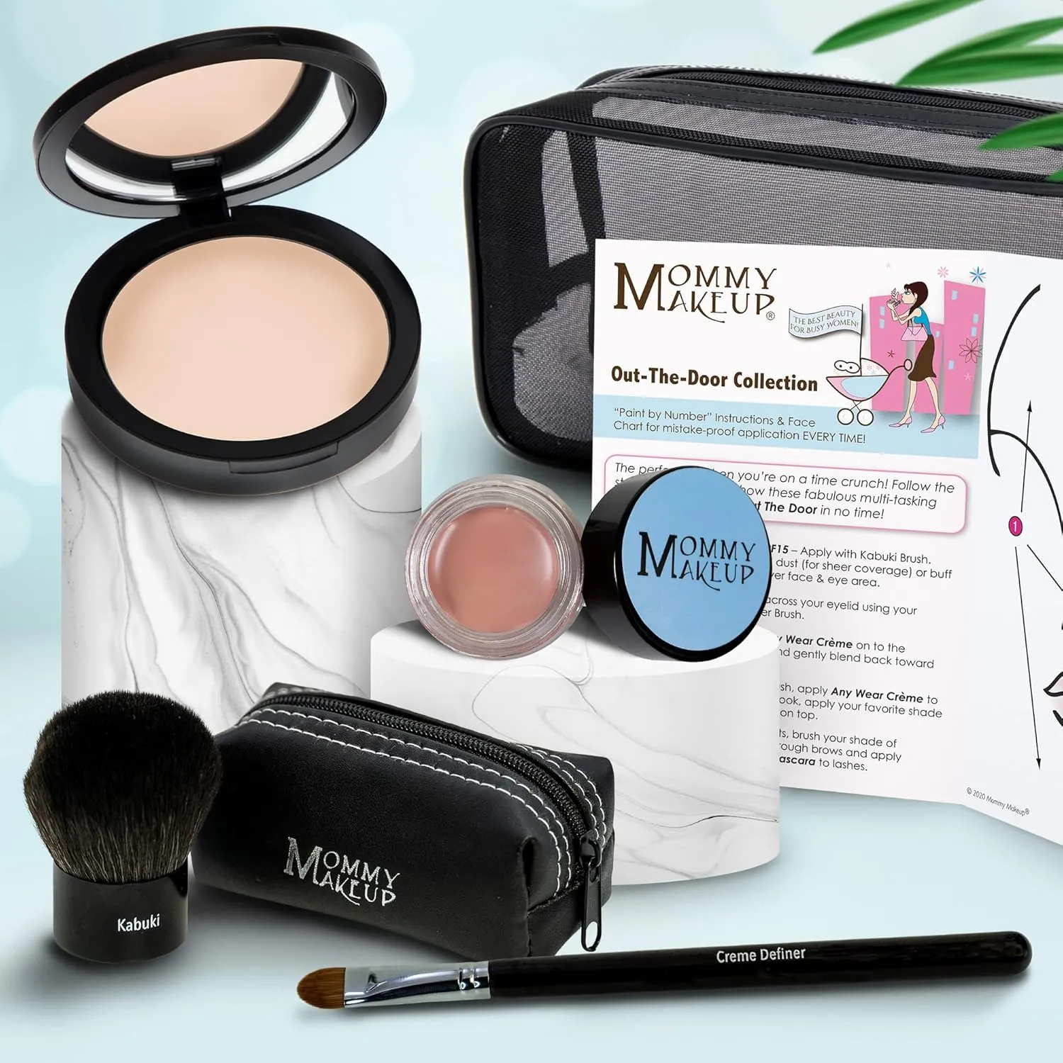 Out The Door Collection | Talc-free 5-piece Mineral Makeup Set | CUDDLE (Light/Medium) - For light to medium complexions   ANNA - A matte warm rosy beige