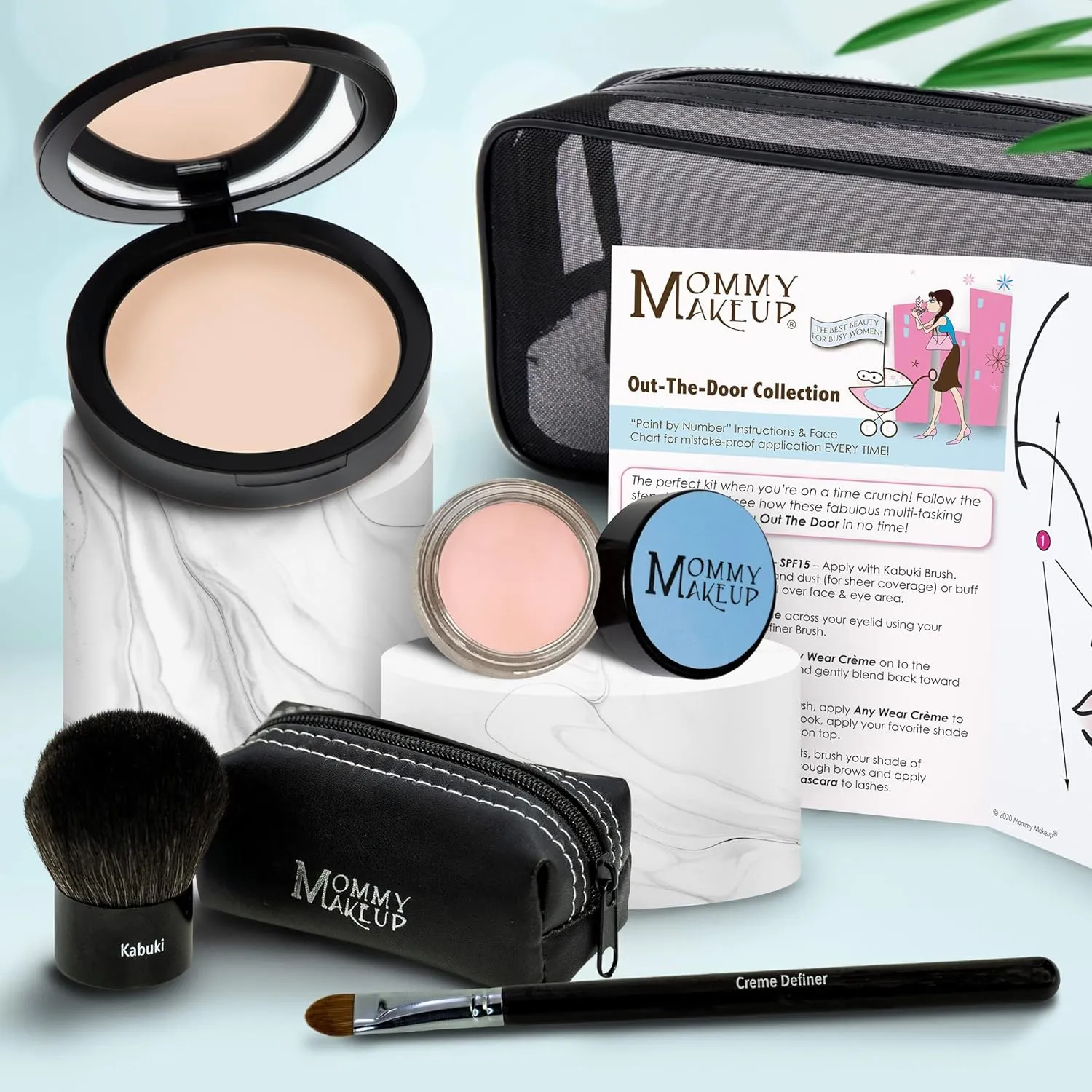 Out The Door Collection | Talc-free 5-piece Mineral Makeup Set | CUDDLE (Light/Medium) - For light to medium complexions   CASHMERE - A matte pale bisque