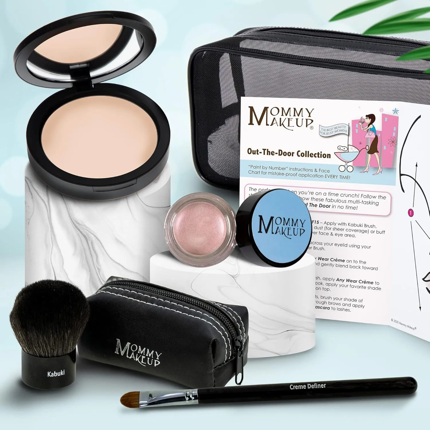 Out The Door Collection | Talc-free 5-piece Mineral Makeup Set | CUDDLE (Light/Medium) - For light to medium complexions   PINK ICING - A pale pearlized pink