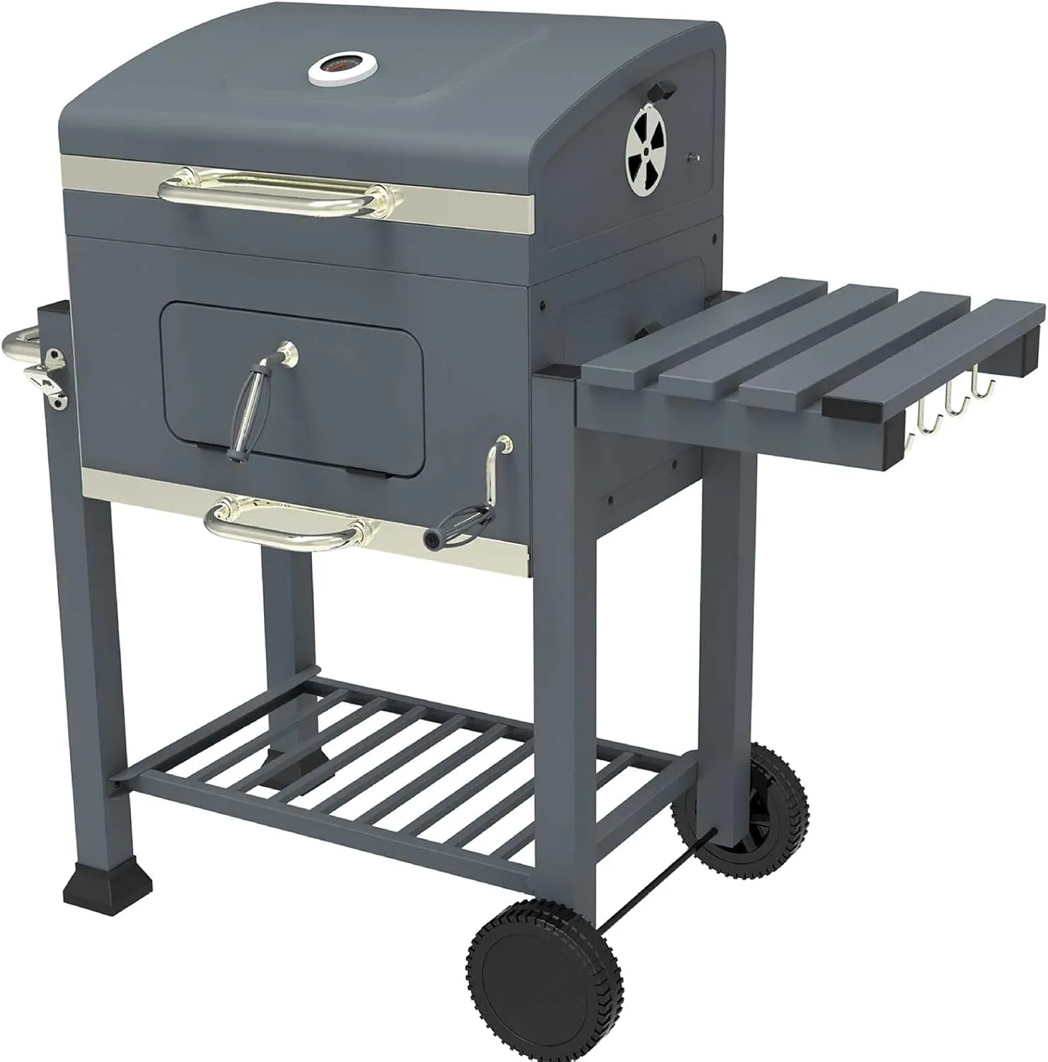 Outdoor Charcoal Grill Portable Folding BBQ Grill with Wheels Camping Grill Tools Backyard Patio Barbecue Cooker Spit Rotisserie for Traveling Picnic Party Patio