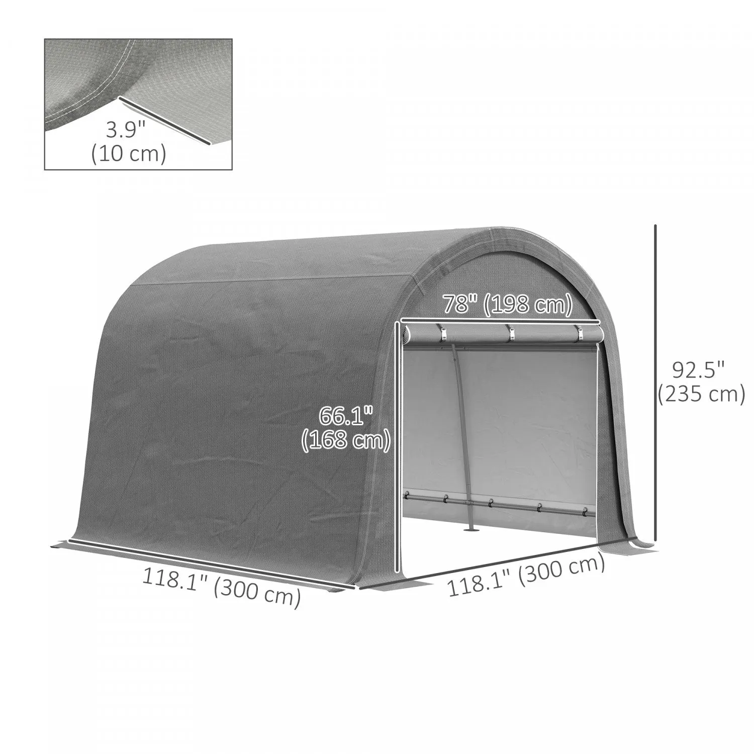 Outsunny 10'x10' Outdoor Storage Shed, Waterproof Heavy Duty Portable Shed