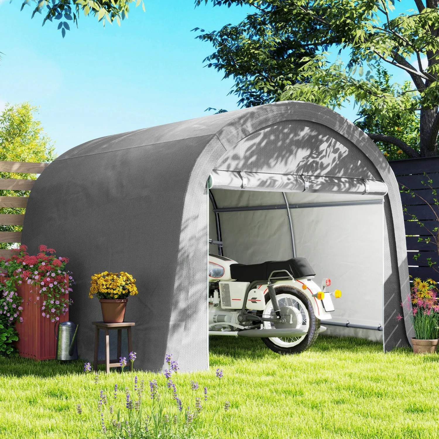 Outsunny 10'x10' Outdoor Storage Shed, Waterproof Heavy Duty Portable Shed