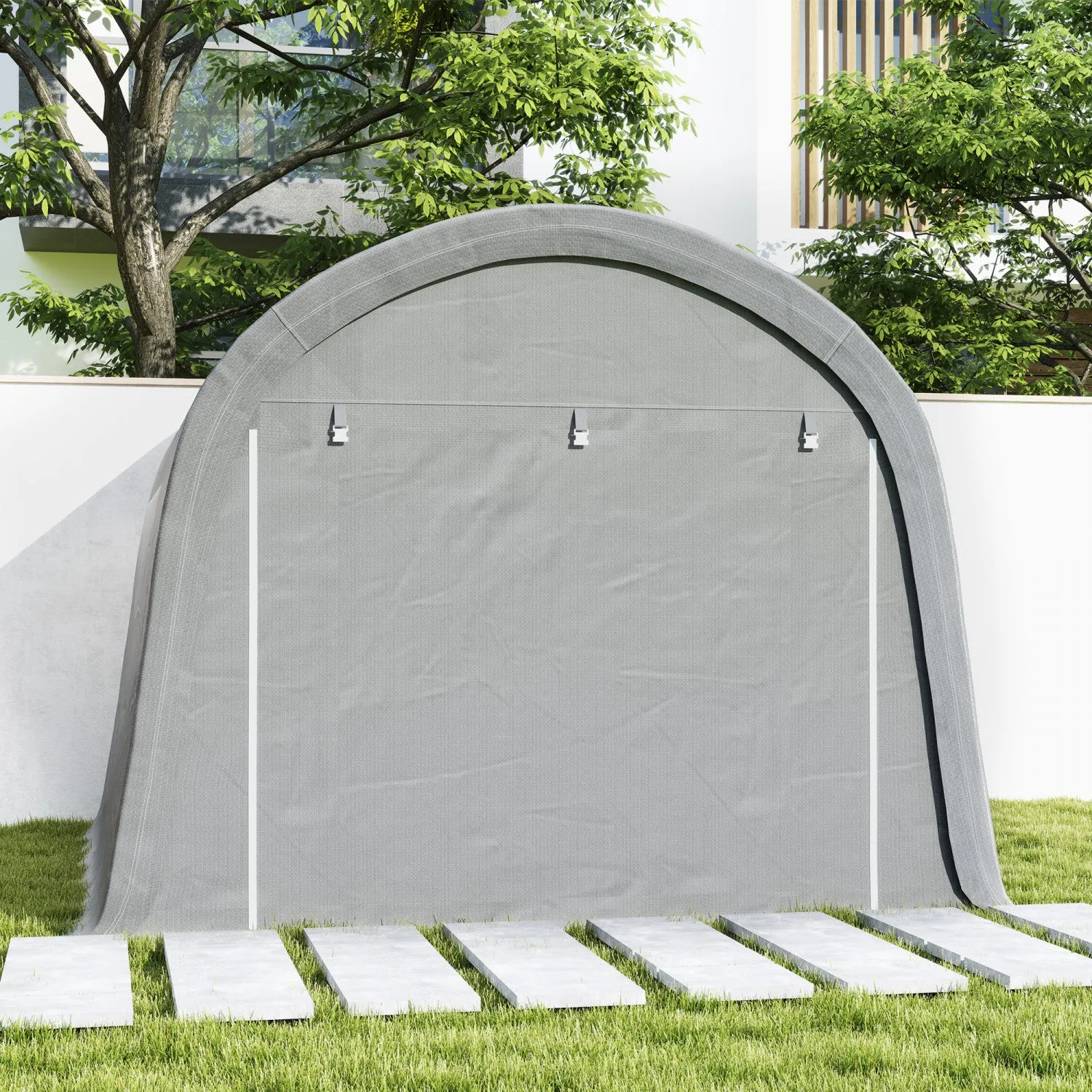 Outsunny 10'x10' Outdoor Storage Shed, Waterproof Heavy Duty Portable Shed