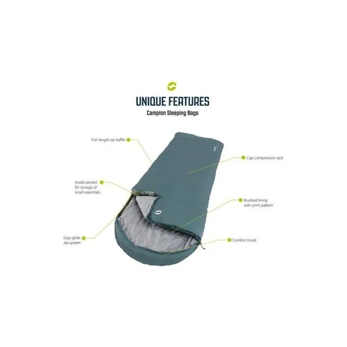 Outwell Campion Single Sleeping Bag with Comfort Hood
