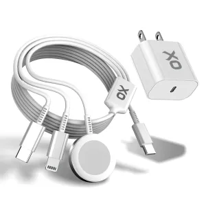 Ox Power [20W Adapter] USB C Multi Charging Cable Ultra-Fast 89.5W 3 in 1 Charger & Data Cable. MFi Certified USB Cables Compatible with Watch, iPhone, and USB C Charging Cords