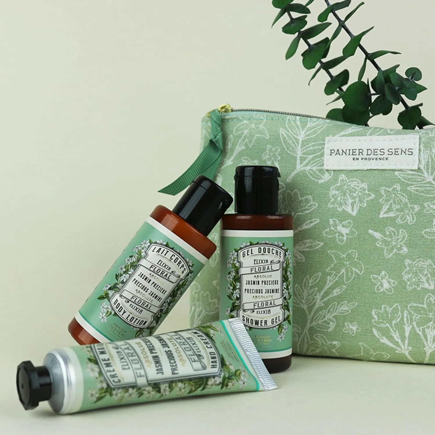 Panier des Sens – Jasmine Set for Women – Body Lotion   Shower Gel   Hand Cream - Birthday Gift for Her - Body Care Kit with 96% Natural Ingredients – Self Care Gifts for women