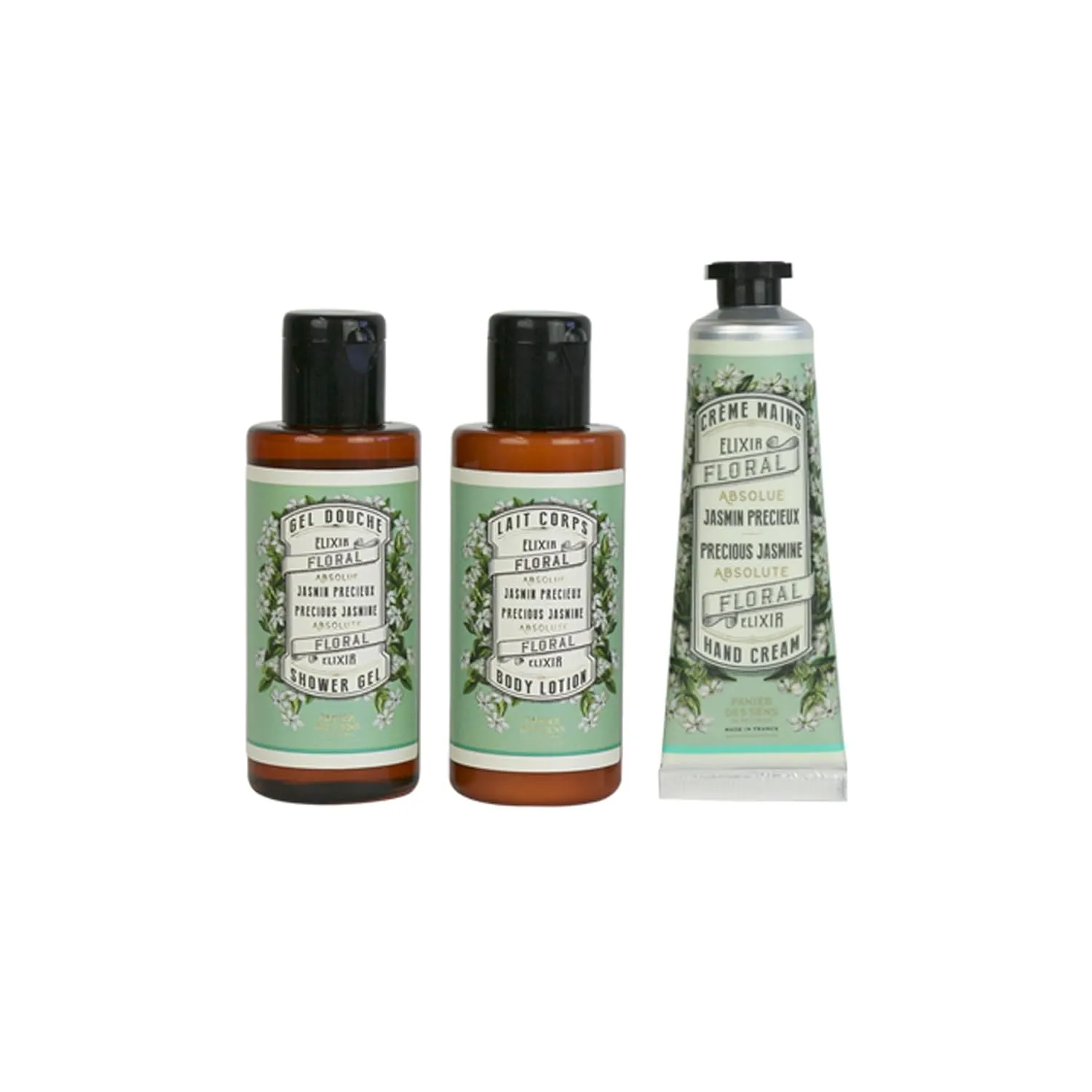 Panier des Sens – Jasmine Set for Women – Body Lotion   Shower Gel   Hand Cream - Birthday Gift for Her - Body Care Kit with 96% Natural Ingredients – Self Care Gifts for women