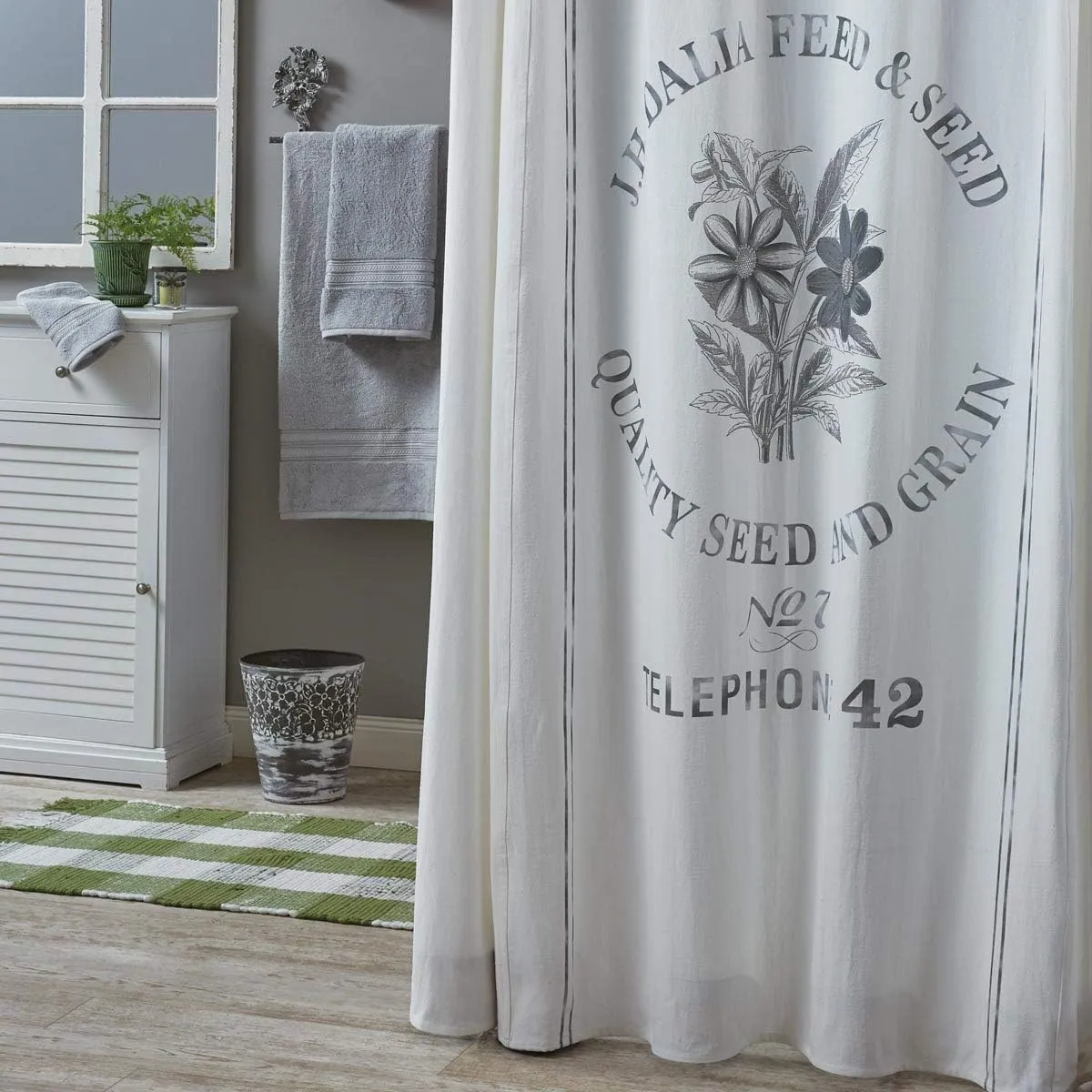 Park Designs Seed Sack Shower Curtain 72''X72''