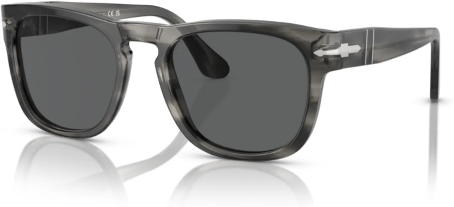 Persol Elio PO3333S Square Sunglasses for Men for Women   BUNDLE With Designer iWear Complimentary Eyewear Kit