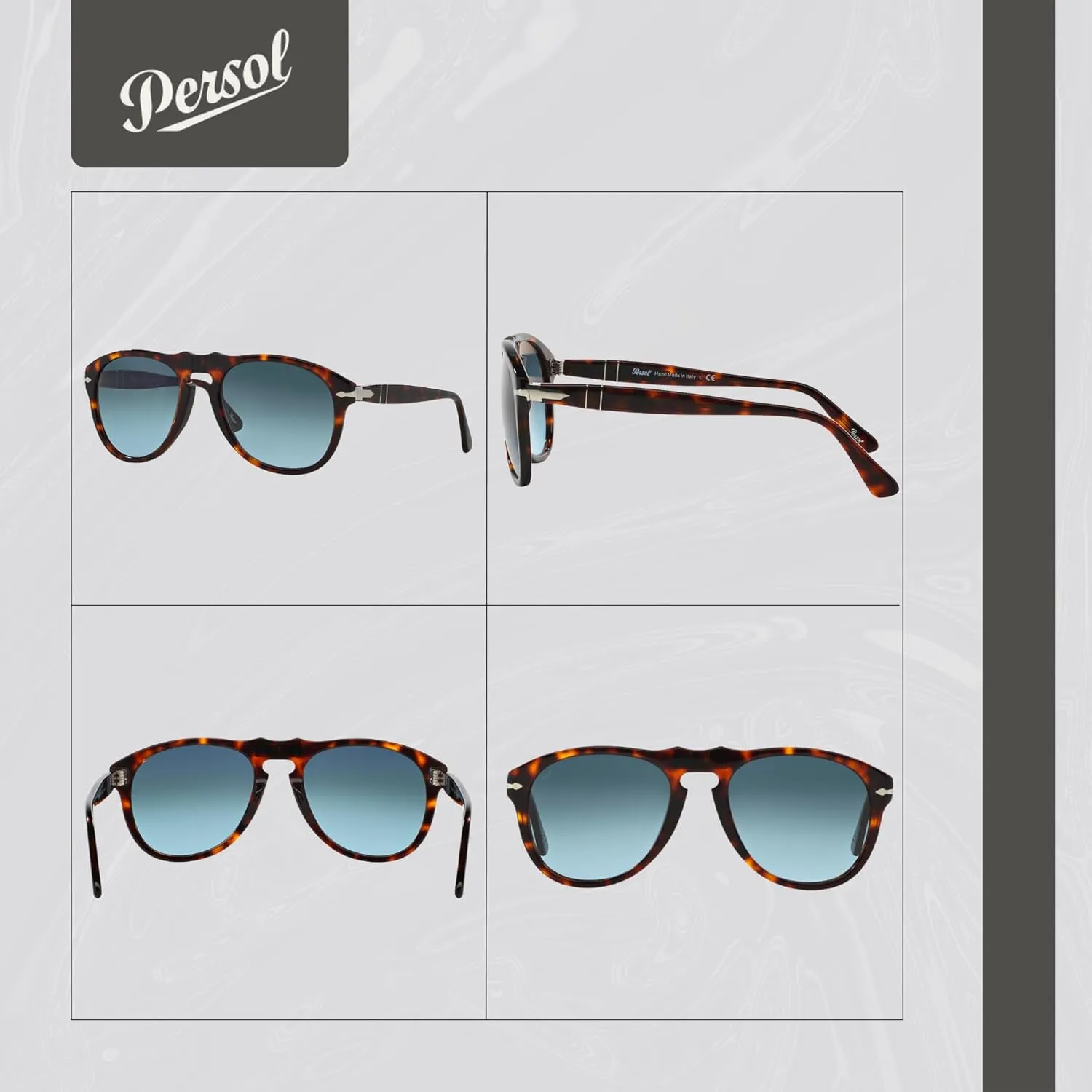 Persol PO0649 Aviator Sunglasses for Men   BUNDLE With Designer iWear Eyewear Kit