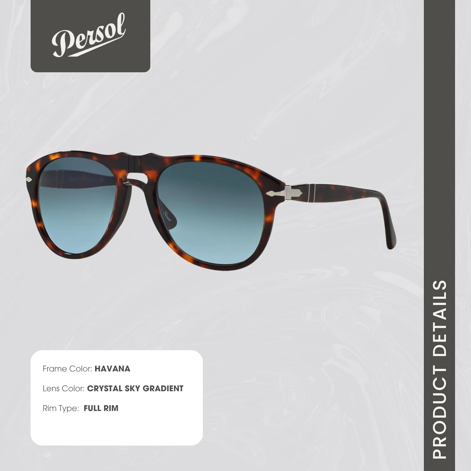 Persol PO0649 Aviator Sunglasses for Men   BUNDLE With Designer iWear Eyewear Kit