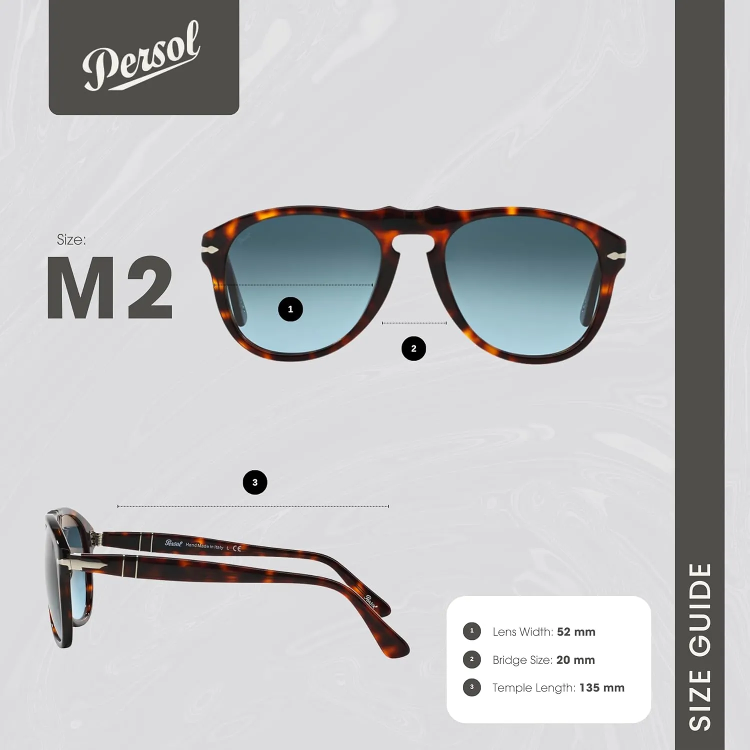 Persol PO0649 Aviator Sunglasses for Men   BUNDLE With Designer iWear Eyewear Kit
