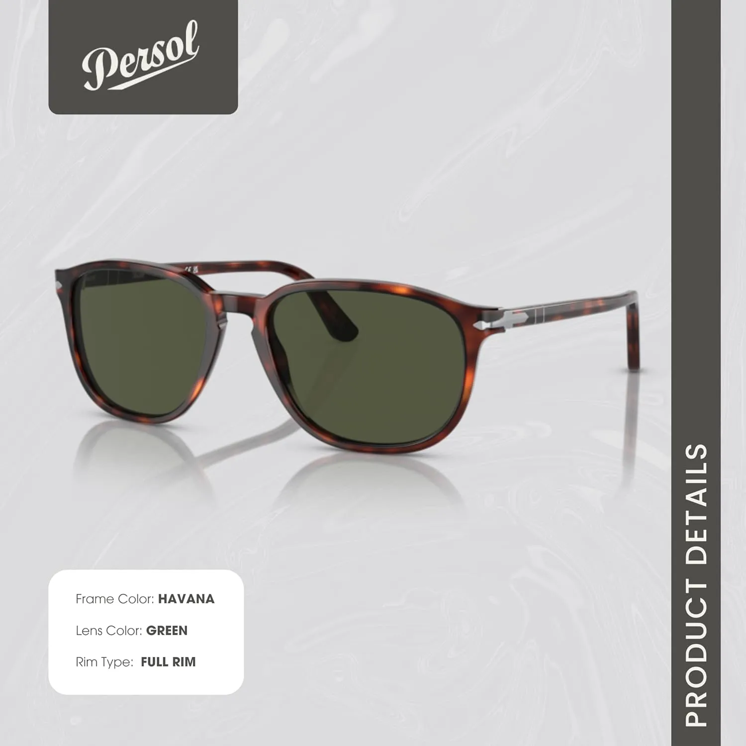 Persol PO3019S Square Sunglasses for Men   Bundle with Designer iWear Kit