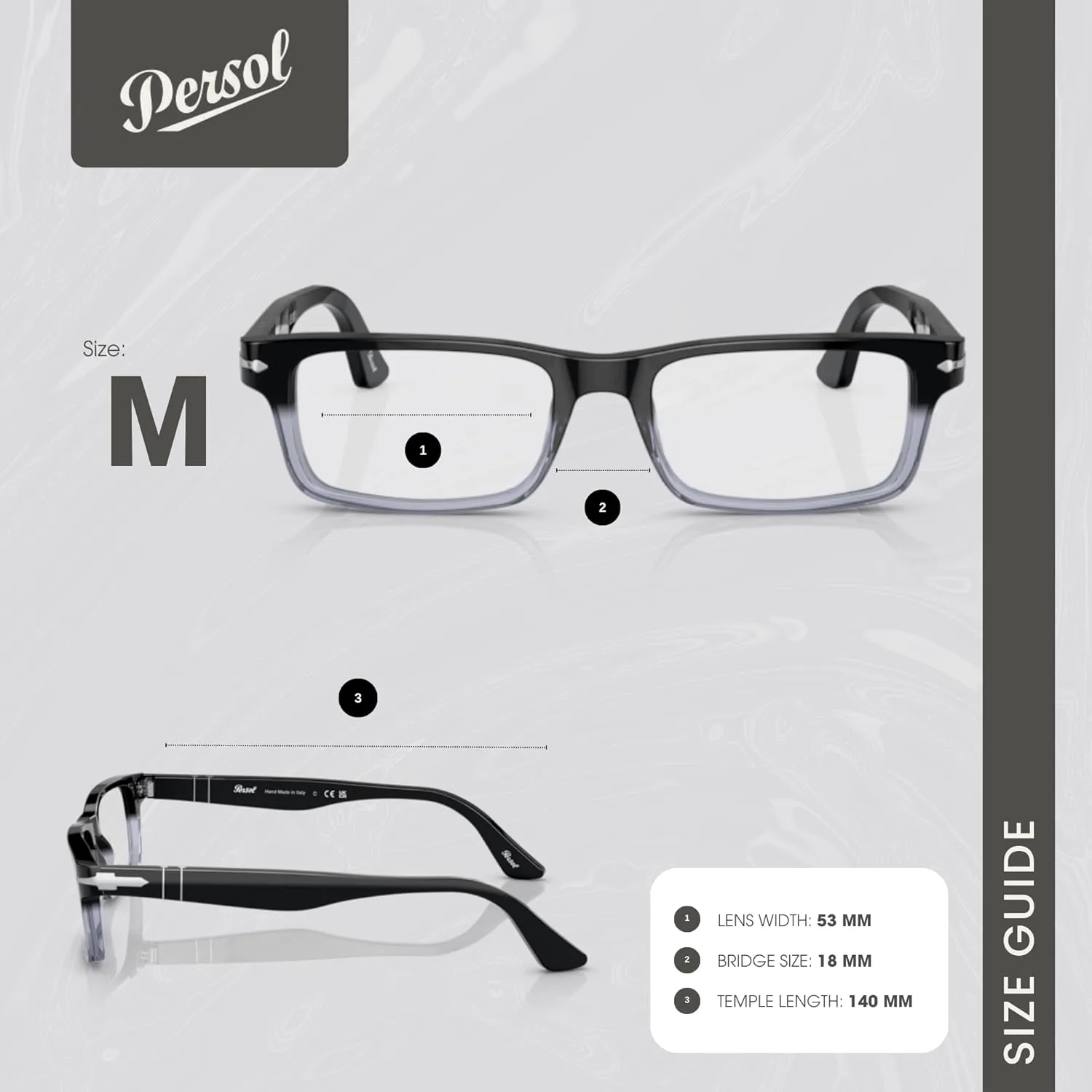 Persol PO3050V Rectangle Eyeglasses for Men   BUNDLE With Designer iWear Eyewear Kit