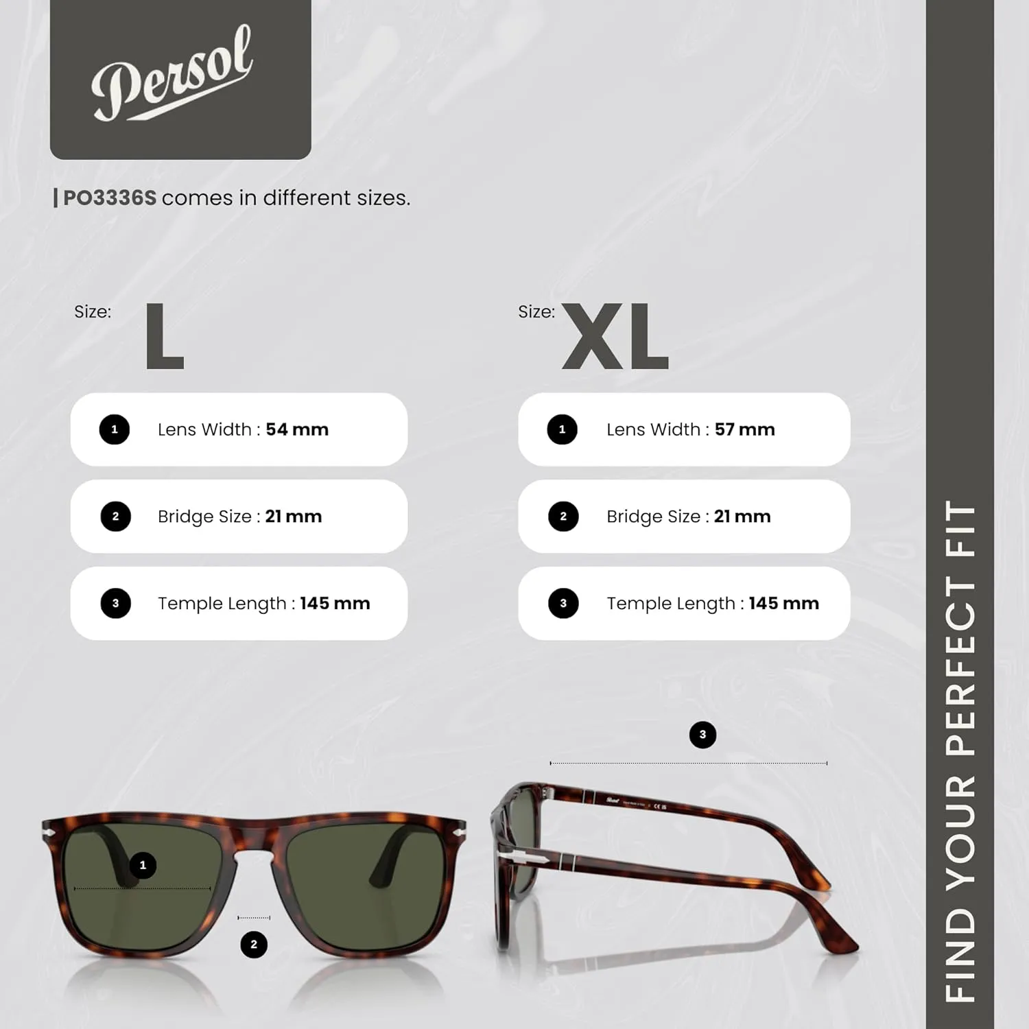 Persol PO3336S Aviator Sunglasses for Men for Women   BUNDLE With Designer iWear Complimentary Eyewear Kit