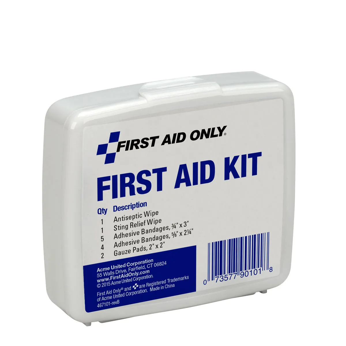 Personal First Aid Kit, 13 Piece, Plastic Case