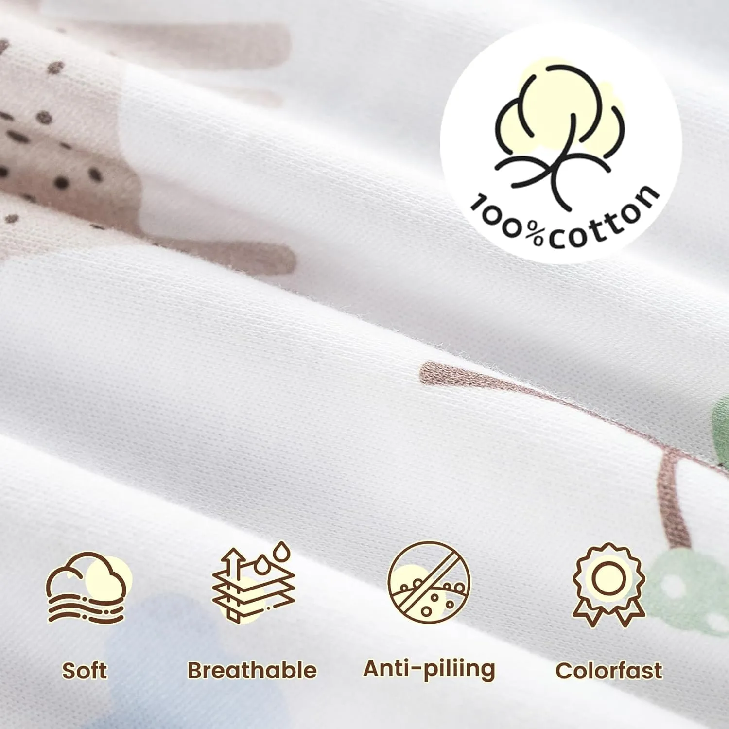 PHF 100% Cotton Baby Sleep Sack, 6-12 Months Baby Wearable Blanket, 2-Way Zipper Infant Sleeping Sack for Baby Boys Girls, 2 Pack Comfy Medium Size Sleeveless Sleeping Bags, Animal