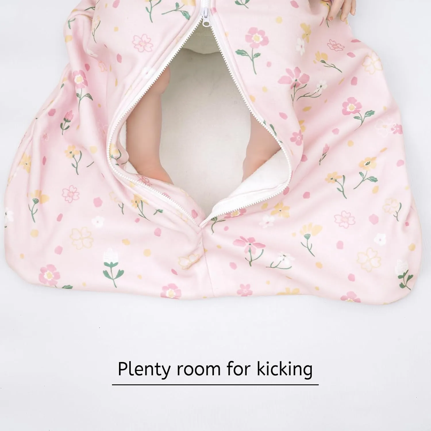 PHF 3 Pack Warm Micro-Fleece Baby Sleep Sack 12-18 Months, Soft Baby Wearable Blanket, 2-Way Zipper Sleeping Bags, Comfy Toddler Sleeping Sack for Girls, Large Size, Rose Floral