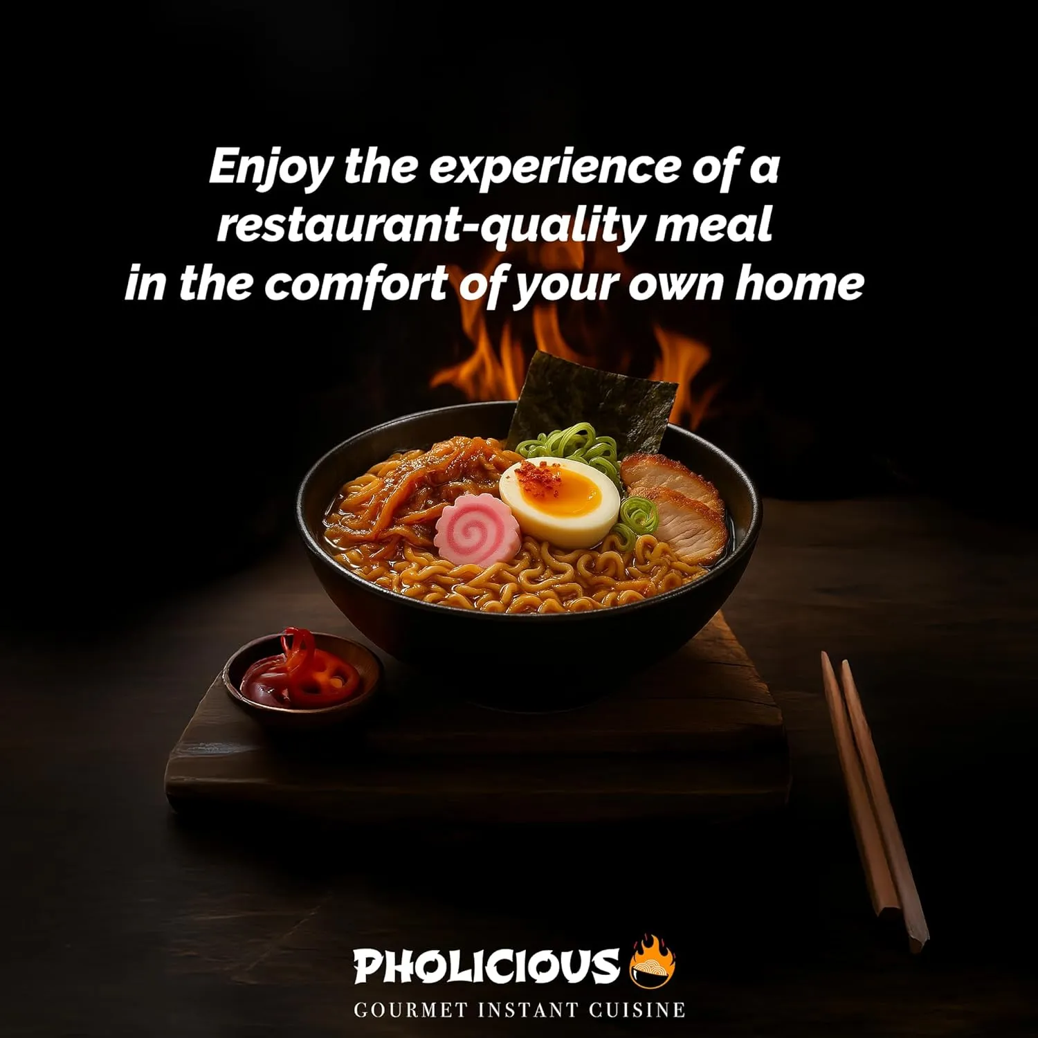 PhoLicious All New Spicy Chicken Ramen Noodles – Premium Instant Ramen Bowl with Real Broth Mix with Spices, Asian Food, Microwave Cup for Lunch, Meals & Snacks - Chicken Flavor (4 Pack)