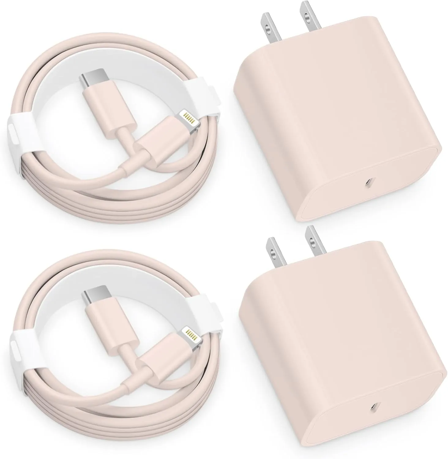 Phone 12 13 14 Fast Charger, 2-Pack 20W PD Type C Charger with 6FT USB-C Charging Cable Compatible with Phone 14 13 12 11 Pro Max/Pro/Plus/Xs/XR/X(Pink)