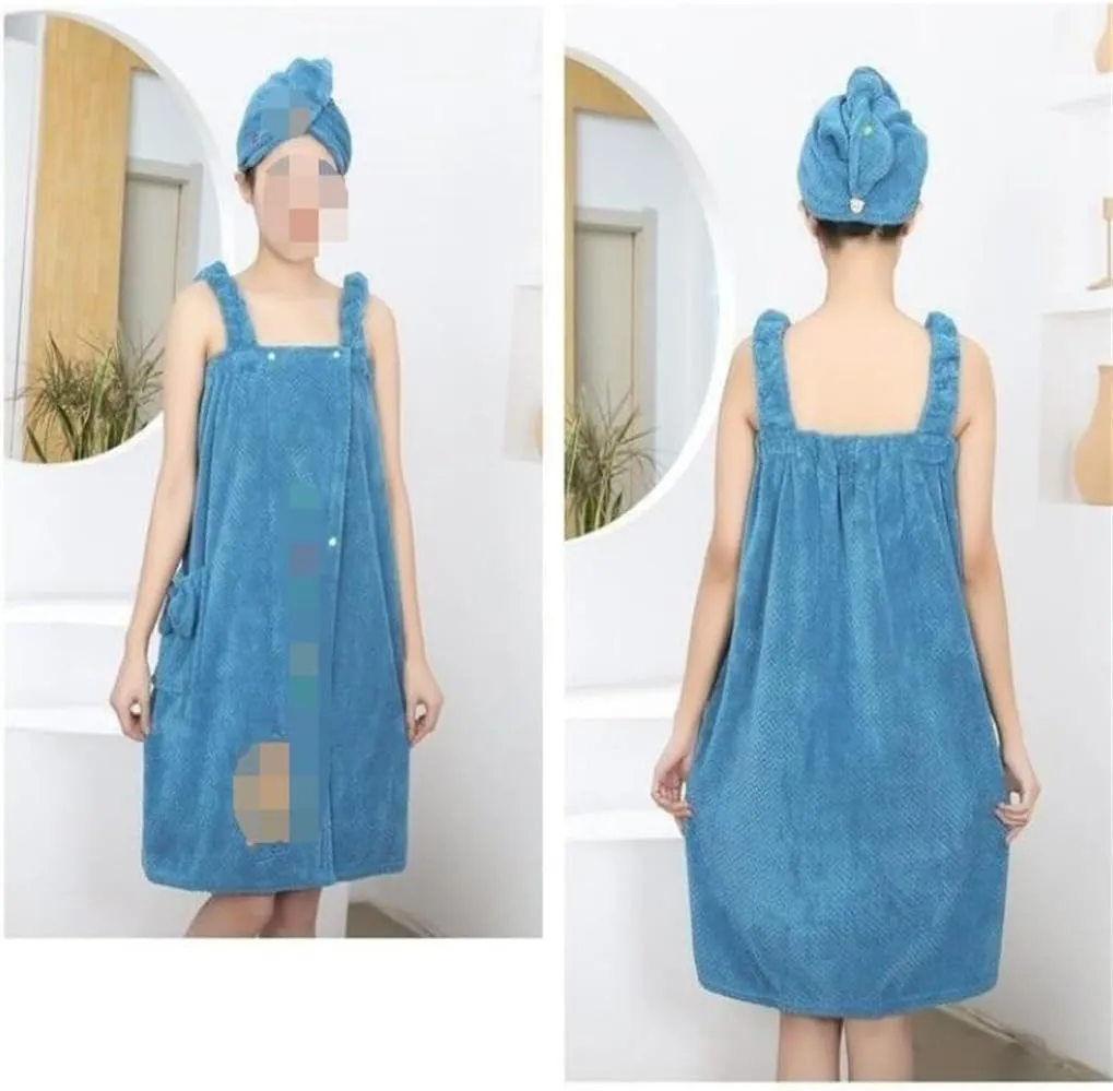 Pineapple Bath Skirt Bath Towel Women's Three Piece Household Bathrobe Bath Hat Set Dry Hair Hat (D As showns)